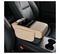 Car Arm Rest Cushion For MG ZS 2001-2025 2026, Center Console Pillow Car Armrest Pad Trucks With Cup Holder, Pad Storage Bag(Beige)