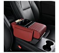 Car Arm Rest Cushion For Mitsubishi Outlander PHEV 2016-2021, Center Console Pillow Car Armrest Pad Trucks With Cup Holder, Pad Storage Bag(Red)