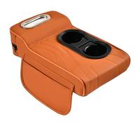Car Armest Cover - Car Center Console Cushion Pad | Vehicle Arm Rest Box Raised Support with Side Warning Pocket | Height Console Organizer with Cup Holders, Tissue Box for Female Drivers, Auto