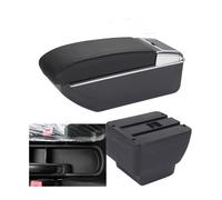 Car Armrest Box Center Console for Mazda 2 Demio, Auto Arm Rest Central Storage Box Organizer Double Layer Armrest Interior Accessories,Black-line-B/With 7USB