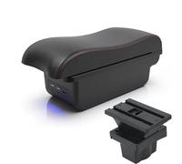 Car Armrest Box Center Console To Increase The Storage Space Accessories For Skoda For For Yeti Mk2 A5 Large-Capacity Storage Bin(B red line)