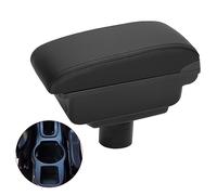 Car Armrest Box Compatible with Seat Ibiza 6j 2008-2017 Ibiza 6L 2002-2008, Dual Layer Armrest Black PU Leather Central Console Storage Box Automobile Arm Rest