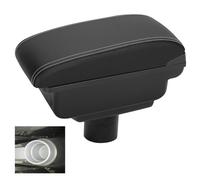 Car Armrest Box Compatible with Seat Ibiza 6j 2008-2017 Ibiza 6L 2002-2008, Dual Layer Armrest Black PU Leather Central Console Storage Box Automobile Arm Rest