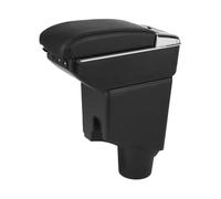 Car Armrest Box Compatible with Toyota Yaris Hybrid 2015-2021, Dual Layer Armrest with 7 USB Charging Ports Black PU Leather Central Console Storage Box Automobile Arm Rest