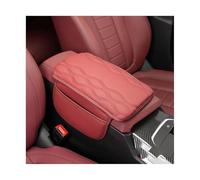 Car Armrest Box Cover Leather Console Protective Mats Cushion For Seat For Cupra FR For Leon For Ibiza For Ateca For Formentor For E-Racer For Altea(Red)