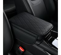 Car Armrest Box Cover Mat for Dodge Viper VX 2013-2017, Leather Middle Console Cover Stylish Car Decoration Accessories,A-Black