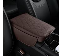 Car Armrest Box Cover Mat for VW Amarok I Double Cab 2010-2016, Leather Middle Console Cover Stylish Car Decoration Accessories,E-Coffee
