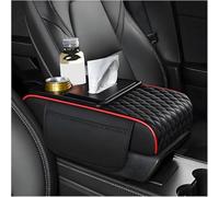 Car Armrest Box Cover Mat for VW Passat B8 Valiant 2015 2016 2017 2018 2019 2020 2021 2022 2023 2024, Leather Middle Console Cover Stylish Car Decoration Accessories,D-Black/Red