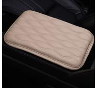 Car Armrest Box Cover Pad For Q5 FY 2018-2024 2025, Pu Leather Center Console Seat Arm-Rest Protector Cushion Interior Accessories, Striped Beige