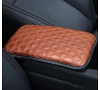 Car Armrest Box Cover Pad For Q5 FY 2018-2024 2025, Pu Leather Center Console Seat Arm-Rest Protector Cushion Interior Accessories, Checkered Brown