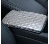 Car Armrest Box Cover Pad For RS Q8 RSQ8 (4M) 2020-2022, Pu Leather Center Console Seat Arm-Rest Protector Cushion Interior Accessories, Checkered Gray