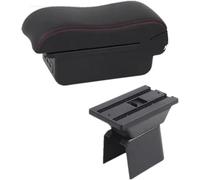 Car armrest box For fiesta Mk5 Armrest Box Car Central Storage Cup Holder Centre Console(B red line 3)