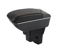 Car Armrest Box For Fit/For Jazz GE Central Armrest Storage Box Elbow Support For Drivers And Passengers(D-No USB-Red Line)