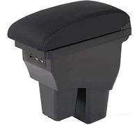 Car Armrest Box for Honda Jazz 2014-2019, Double Layer Leather Center Console Arm Rest Organizer Rotatable with Cup Holder Ashtray 3 USB Port Interior Accessories