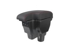 car armrest box For Kia for Rio 4 Armrest Auto Storage Box Car Retrofit Parts for for X X-Line Interior Details 2017-2021(Black Redline)