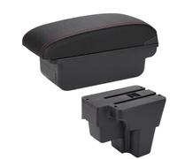 Car Armrest Box For KIA For RIO For STONIC For Cerato 2015-2022 Car Armrest Europe South Retrofit Parts Storage Box Car Accessories Armrest Box Center Arm Rest Console(C1 Black red NO USB)