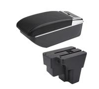 Car Armrest Box For KIA For RIO For STONIC Lx For Cerato Car Armrest Retrofit Part Storage Box Car Accessorie South America Armrest Box Center Arm Rest Console(B black line NO USB)