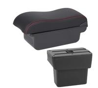 Car Armrest Box For Nissan Note E-Power 2016-2022 Armrest Box Car Storage Dedicated Interior Retrofit Car Accessorie(C1 Black red No USB)