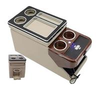 Car Armrest Box For T&oyota For Procace For Verso 2016-2023 Row Front Railing Box Set Business Armrest Central Store Car Mobile(E Beige Wireless)