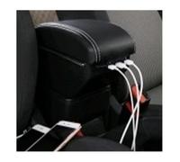 Car Armrest Box For VW For Polo Armrest Box Central Store Content Storage Center Console With Cup Holder Ashtray USB(Double USB white)