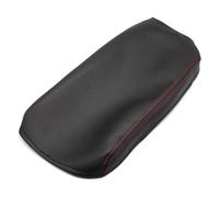 Car Armrest Box Protective Cover Leather Central Console For Camry 2012-2017 Waterproof(Black with red line)