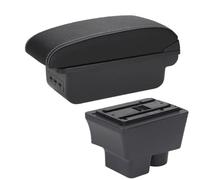 Car Armrest Box Retrofit Parts Storage Box Interior Accessories For Skoda For FABIA 2008-2014 WEFOLCC(B3 Black white 3USB)