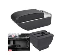 Car Armrest Box Retrofit Storage Box Car Accessories Interior Details Simple Installation For Mazda 2 For Demio(B3 Black white 3USB)