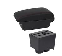 Car Armrest Box Storage Box Interior Retrofit Accessories For VW For Polo 9N 3 Mk4 2002-2009 WEFOLCC(B1 red line 3USB)