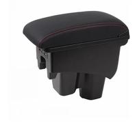 Car Armrest Box USB Heighten Double Layer Central Store Content Cup Holder Ashtray Accessories For City(Black red line)