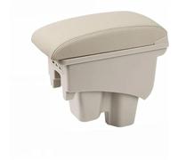 Car Armrest Box USB Heighten Double Layer Central Store Content Cup Holder Ashtray Accessories For City(Beige)