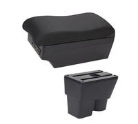 car armrest Car Armrest Box Central Store Content Styling Decoration with Cup Holder USB Accessories For VW For Jetta for VW For Santana(E2 Black Line)