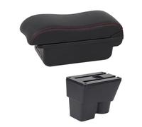 car armrest Car Armrest Box Central Store Content Styling Decoration with Cup Holder USB Accessories For VW For Jetta for VW For Santana(C2 Red Line)