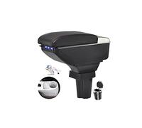 Car Armrest Center Console Storage Box for H-onda CR-Z New Leather Organizer Box Double-Layer Seat Central Arm Rest Box with 7 USB Mobile Phone Cup Holder,free Ashtray,Red