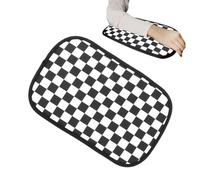 Car Armrest Cover, Armrest Cover Center Console, Elbow Guide Mat | Black and White Checkered Automatic Console Cover Armrest Box Cushion for the Armrest Box for the