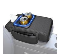 Car Armrest Cover with Cup Holder | Arm Rest Lighted Organizer | Center Console Cup & Tissue Holder Armrest Pad, Front Seat Storage for Road Trips, Daily Commuting, Car Interior