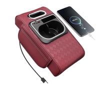 Car Armrest Cover with Cup Holder, Armrest Organizer with LED | Multifunctional Organizer with Cup Holder and Book Holder, Practical Solution for Travel and