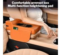 Car Armrest Cushion, Car Armrest Cover, Vehicle Protector Cover |Arrmrest Box Heightening Pad With Side Storage Bag | With Tissue Box 2 Cup Holder For Women Driver Automotive Interior
