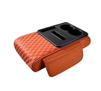 Car Armrest Cushion Elbow Support Height Pad With Integrated Tissue Box And Cup Holder PU Storage Bag(Orange)