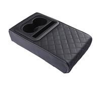 Car Armrest Cushion For Audi A6L C7 2012-2018,Leather Arm Rest Center Console Cover Protector Consoles Pads Vehicle Styling Interior Accessories,B/Black embroidery