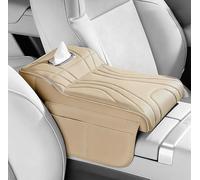 Car Armrest Cushion for Cadillac LYRIQ 2022 2023 2024 2025 2026, Waterproof Armrest Lid Cushion Protector Multifunctional Armrest Pad Interior Accessories,Beige