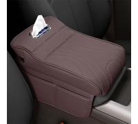 Car Armrest Cushion For Ford Ranger T9 2023 2024, Center Console Pad Anti-slip Wear-resistant Comfortable Arm Rest Mat with Storage Bag Tissue Box, D/Orange- 32 * 16cm