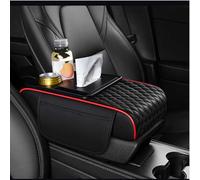 Car Armrest Cushion for Hyundai Matrix 2001-2010, Center Console Pad Multifunctional Car Armrest Box with Side Storage Bags,Black-Red
