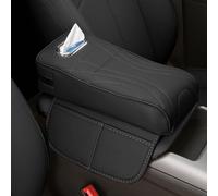 Car Armrest Cushion For Kia Niro II SG2/1. Gen 2017-2025, Center Console Pad Anti-slip Wear-resistant Comfortable Arm Rest Mat with Storage Bag Tissue Box, D/Orange- 32 * 16cm