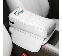 Car Armrest Cushion For Kia Niro II SG2/1. Gen 2017-2025, Center Console Pad Anti-slip Wear-resistant Comfortable Arm Rest Mat with Storage Bag Tissue Box, D/Orange- 32 * 16cm