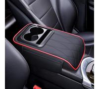 Car Armrest Cushion For Maserati Ghibli GranLusso III Diesel III S Modena, Universal Center Console Storage Box Memory Leather with Cup Holders Car Interior Accessories,G/BlackRed