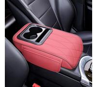 Car Armrest Cushion For Maserati Ghibli GranLusso III Diesel III S Modena, Universal Center Console Storage Box Memory Leather with Cup Holders Car Interior Accessories,F/Wine Red