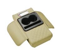 Car Armrest Cushion for Seat Leon X-Perience 2014-2019 2020 2021 2022 2023 2024 2025, Car Center Console Cover Armrest Pad With Cup Holder and Tissue Box, Car Accessories,Beige