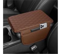 Car Armrest Cushion for Toyota Echo Platz Etios Liva Fun Cargo Glanza Premio, Leather Waterproof Centre Console Protector Box Cover Pads with Side Storage Bag,Brown