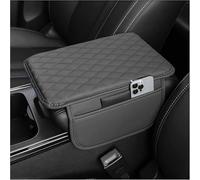 Car Armrest Cushion for Toyota Highlander Hybrid Kluger ISIS Kijang Kluger, Leather Waterproof Centre Console Protector Box Cover Pads with Side Storage Bag,Gray