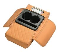 Car Armrest Cushion Pad for MG ZS Hybrid+ Luxury (2024), Leather Center Console Cover Protector Mat Interior Accessories with Tissue Box Side Storage Organizer Bag, G/Yellow